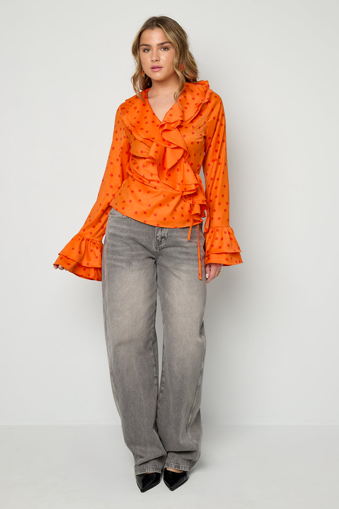 Ruffle Blouse Polka Dot