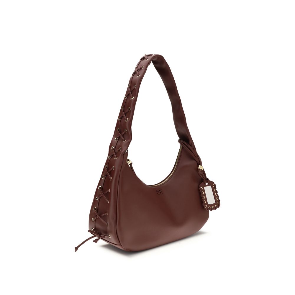 Bordeaux Recycled Leather Shoulder Bag