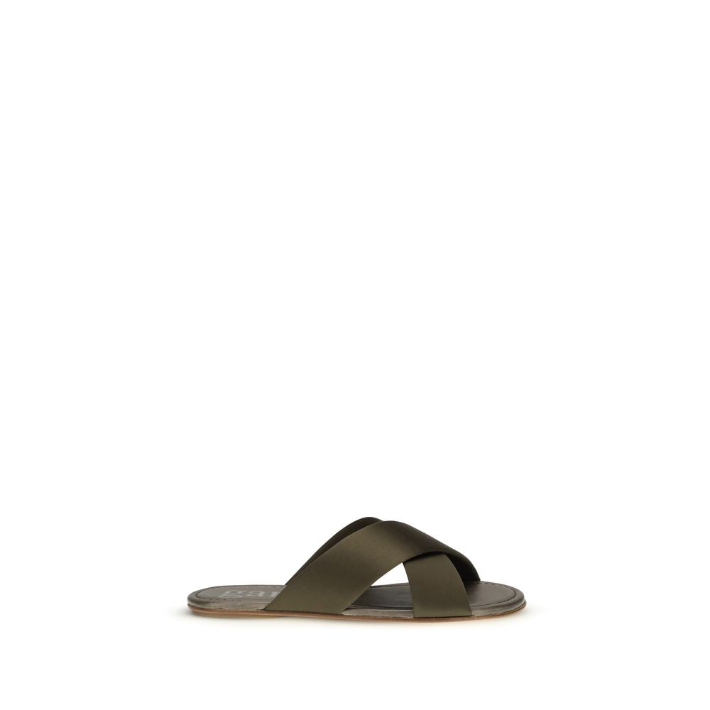 Brown Silk Sandals