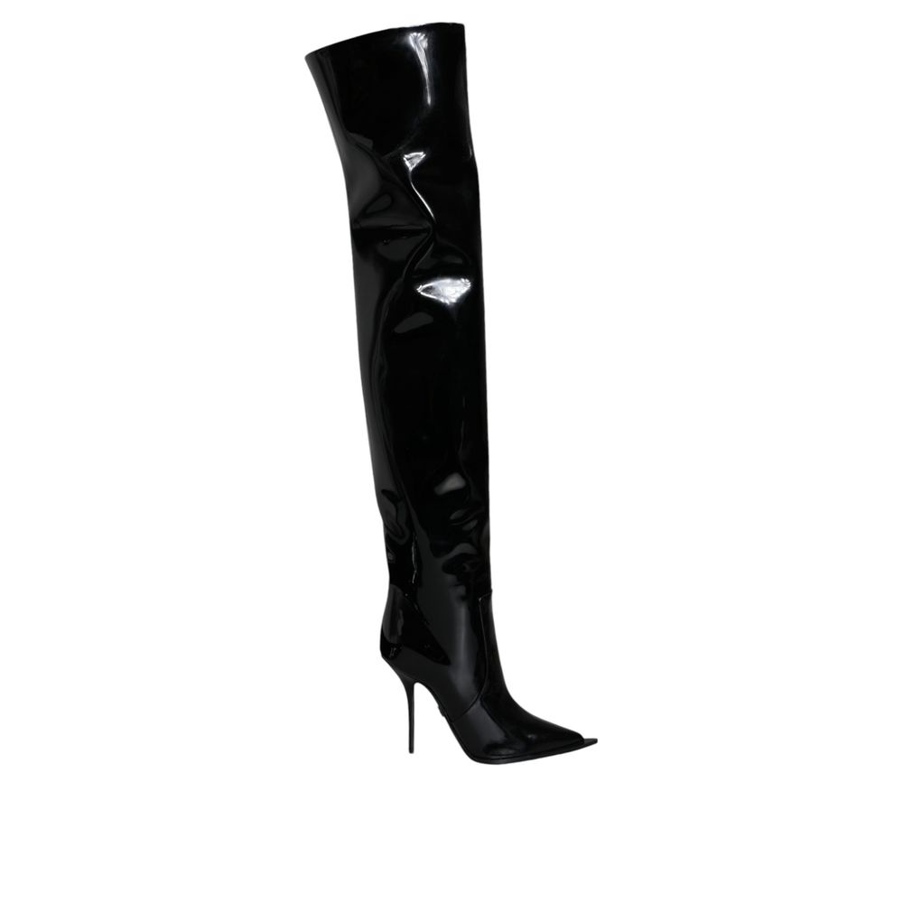 Black Leather Over The Knee