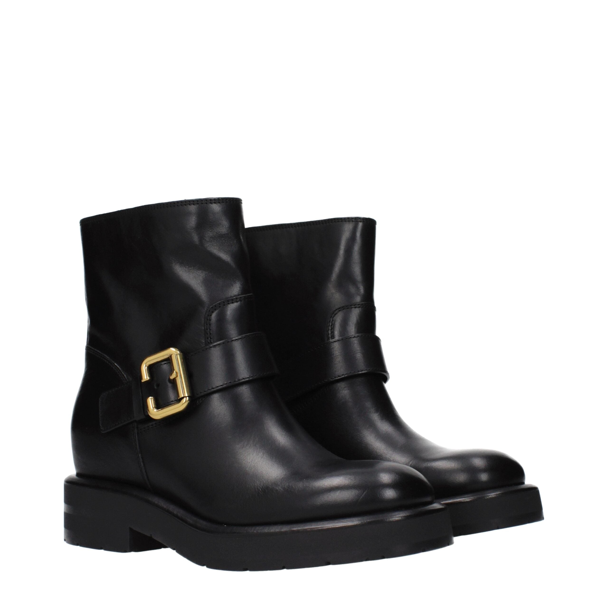 Black Leather Ankle Boots