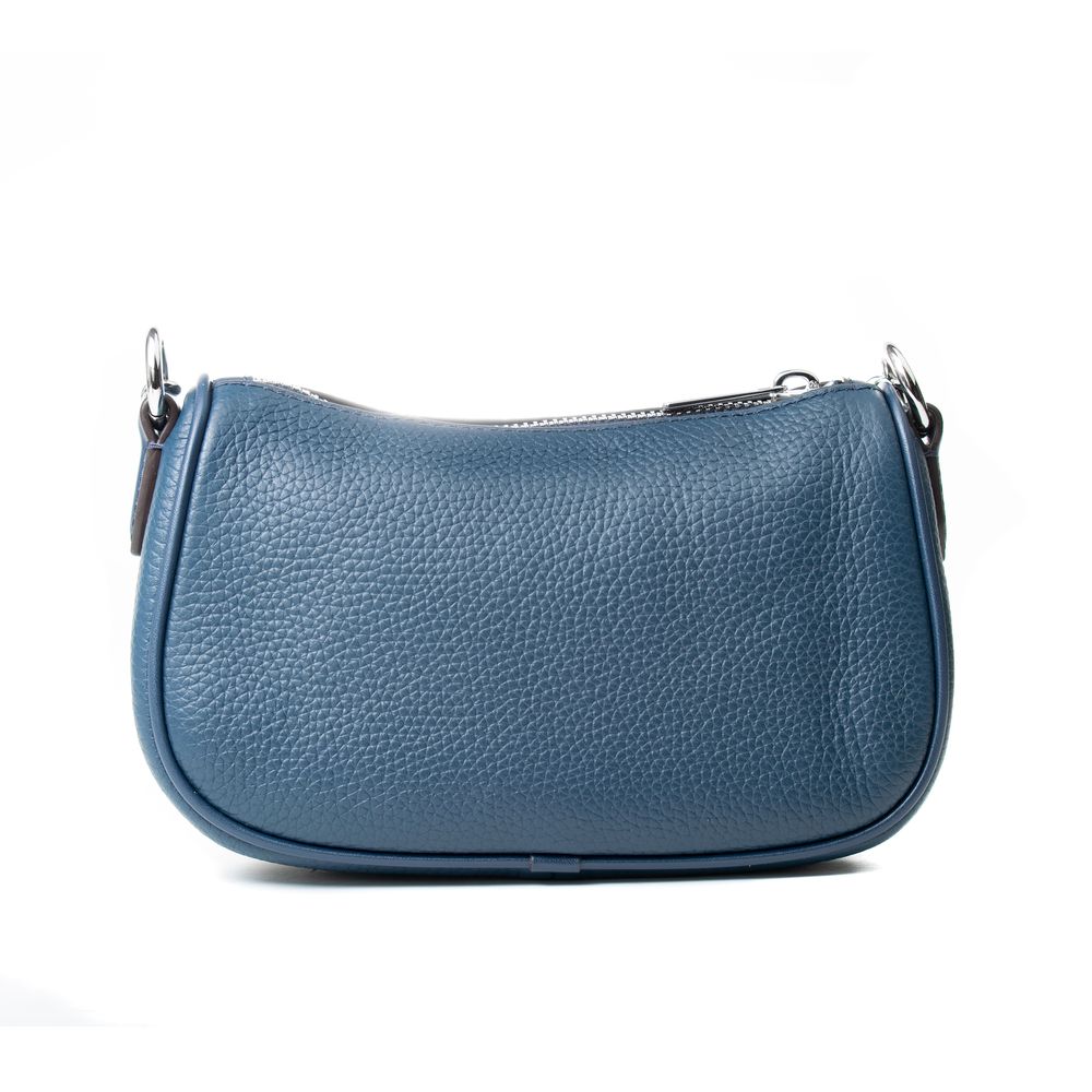 Blue Leather Shoulder Bag