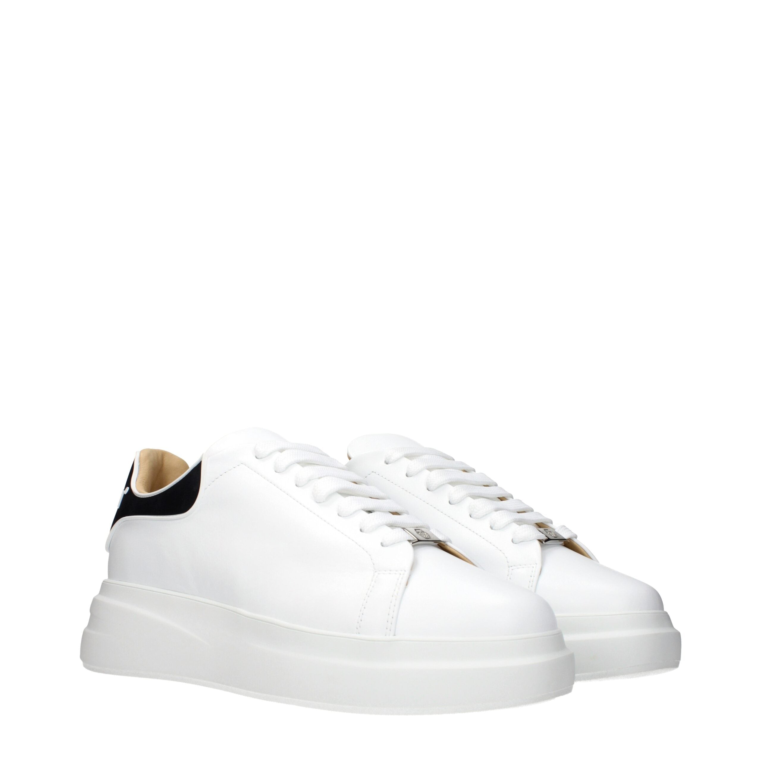 White Leather Low Top Sneakers