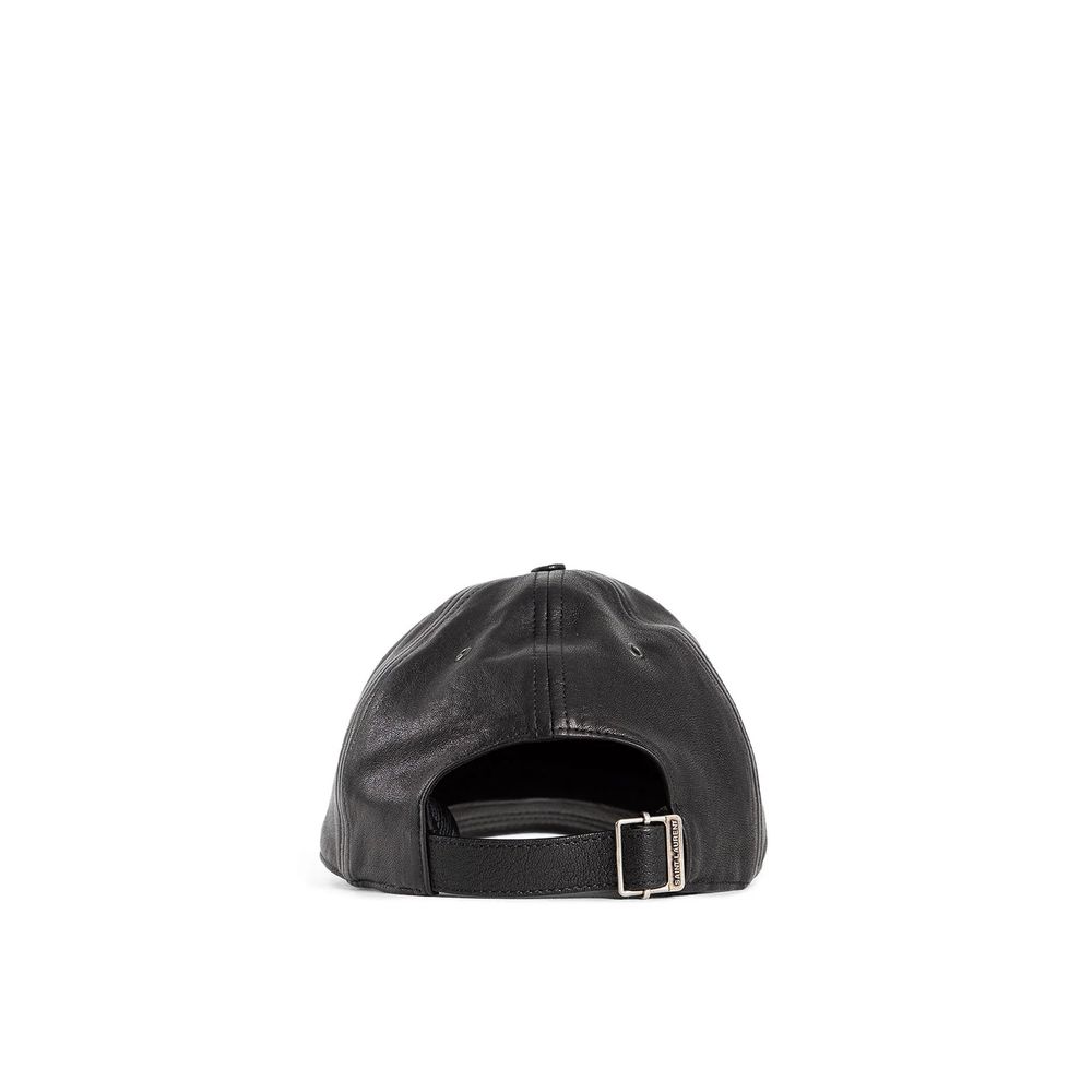 Black Lamb Leather Cap (Baseball Hat)