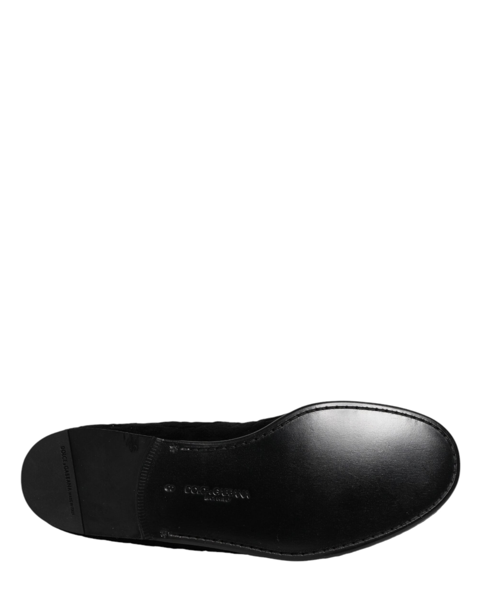 Black Velvet Slip On Loafers Formal Men Shoes