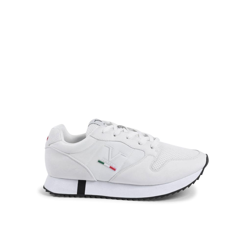 White Artificial Leather Athletic Sneakers