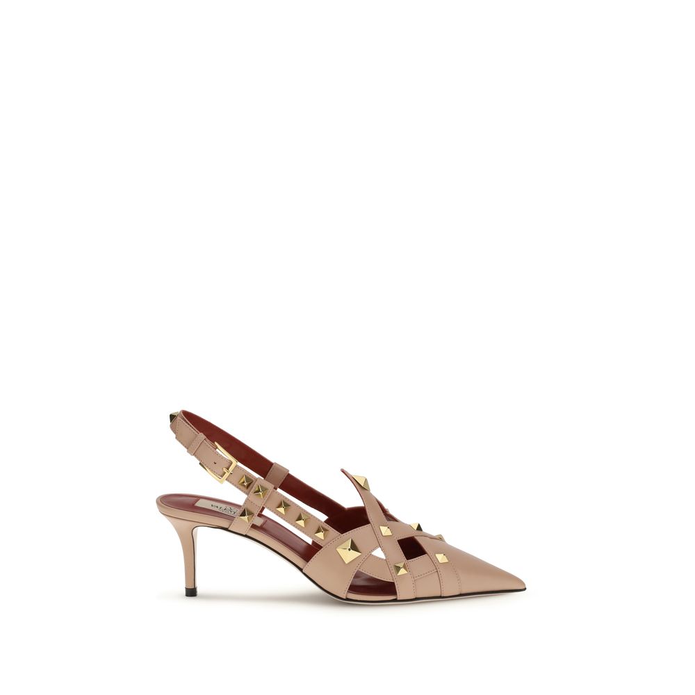 Multicolor Goatskin Mid Heel Pumps