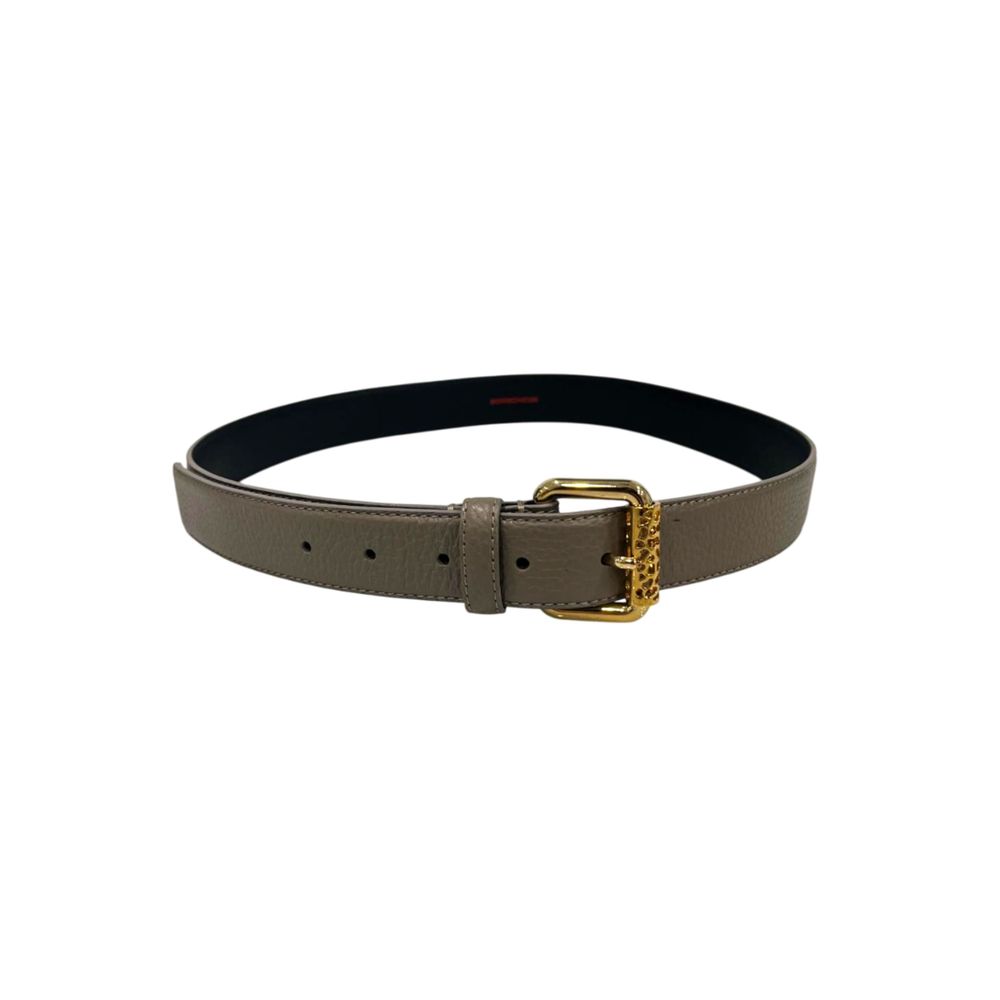 Grey Leather Women Belt