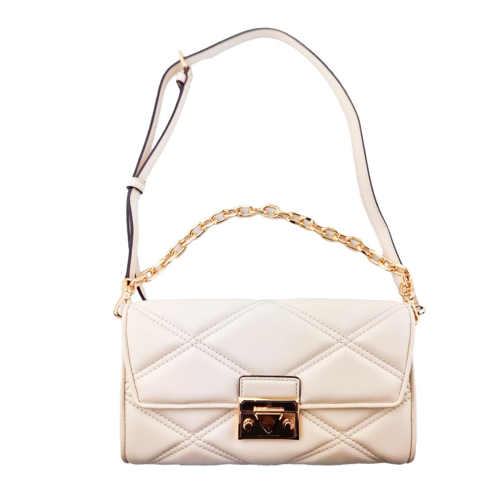 Beige Leather Shoulder Bag