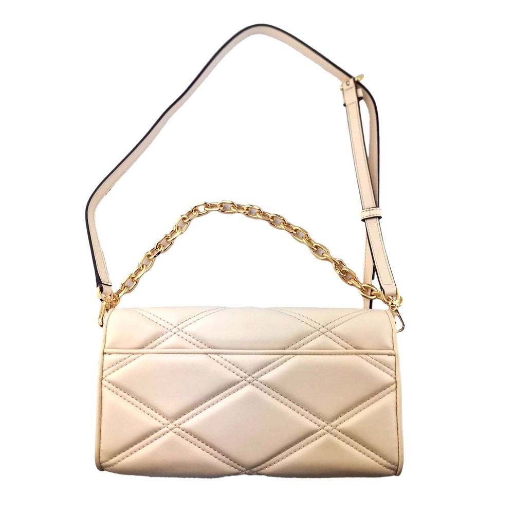 Beige Leather Shoulder Bag