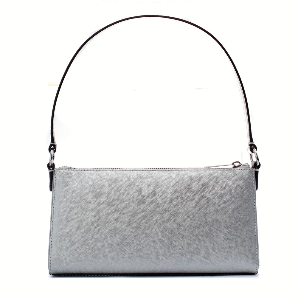 Silver Leather Shoulder Bag