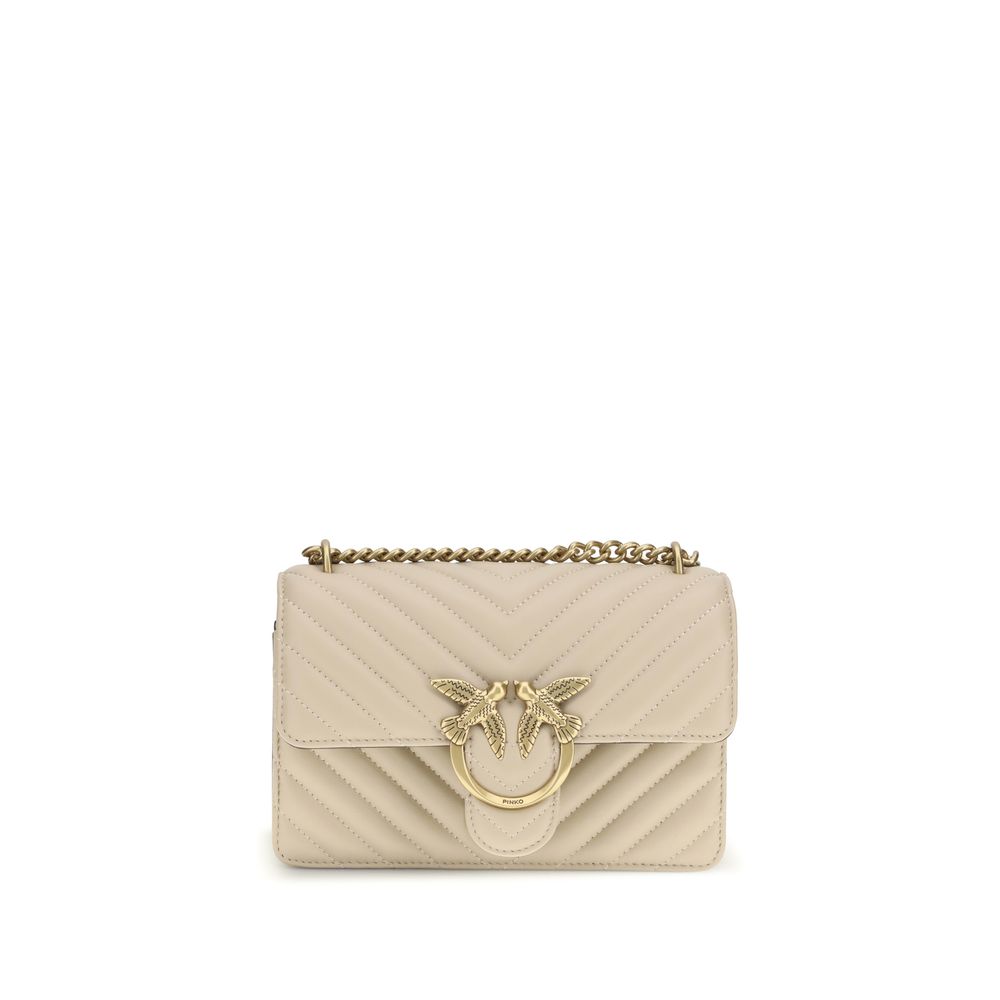 Beige Calf Leather Bos Taurus Shoulder Bag