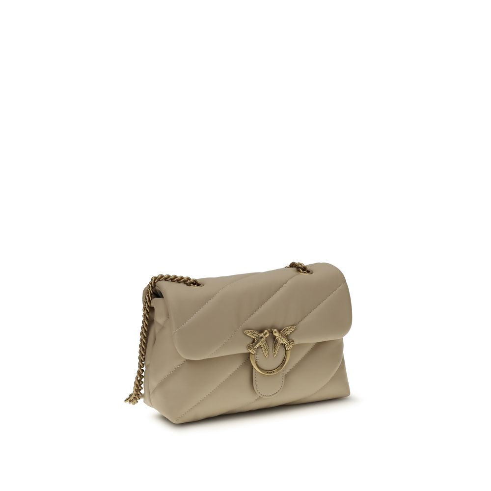 Beige Calf Leather Bos Taurus Shoulder Bag