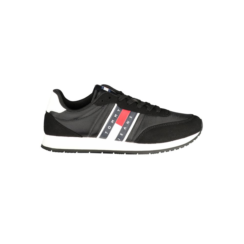 Black Polyurethane Men Sneaker
