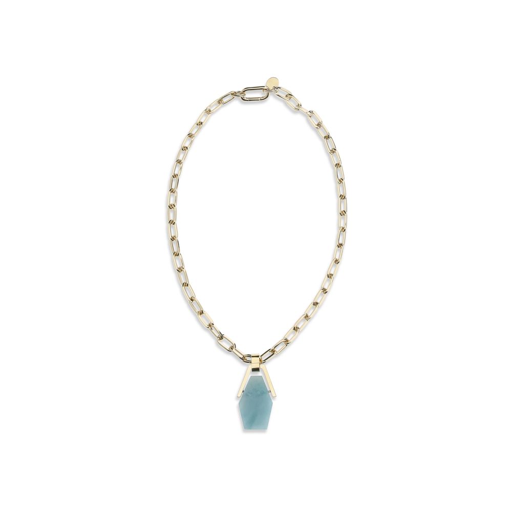 Light Blue Brass Necklace