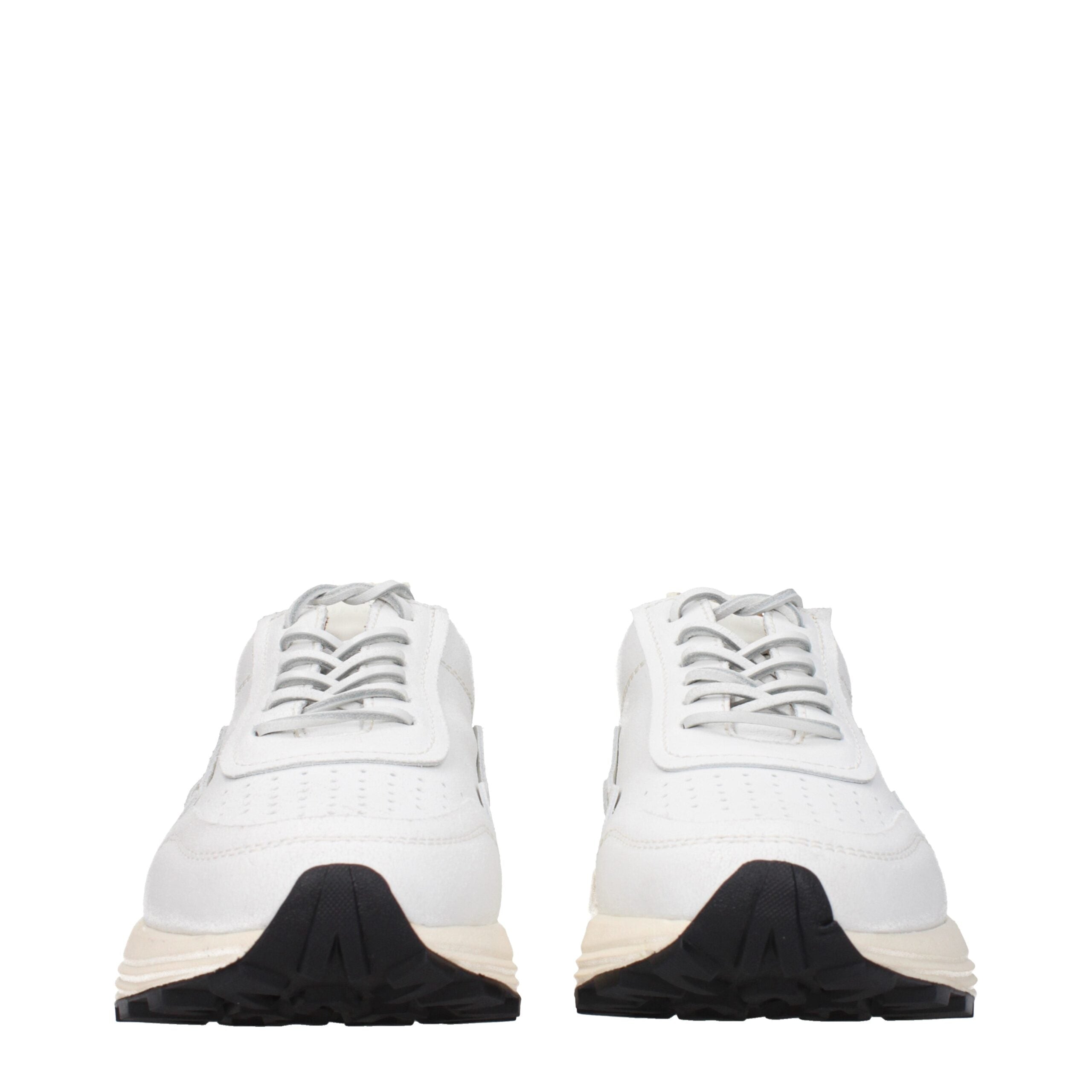 White Leather Chunky Sneakers