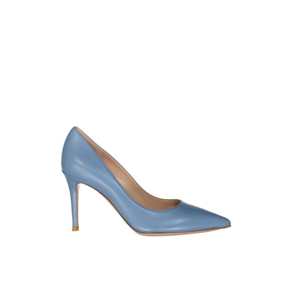 Blue Leather Pumps