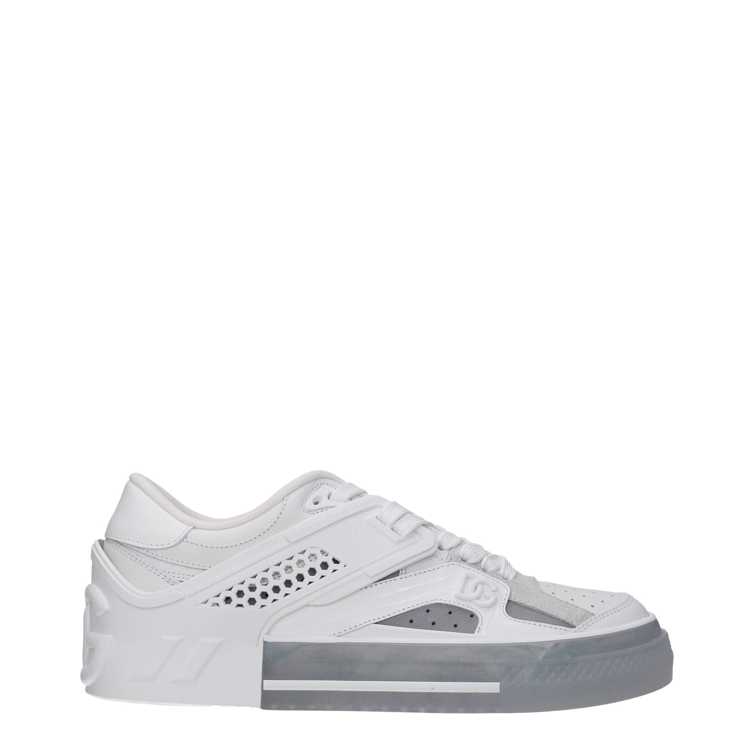 Blue Leather Low Top Sneakers