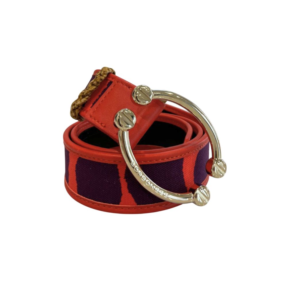 Oranžový kožený dámský pásek