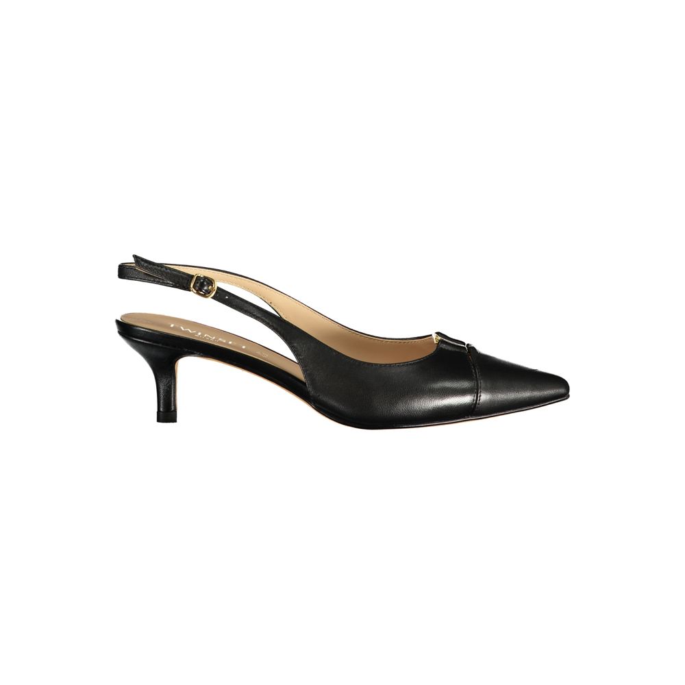 Black Leather Women Sandal