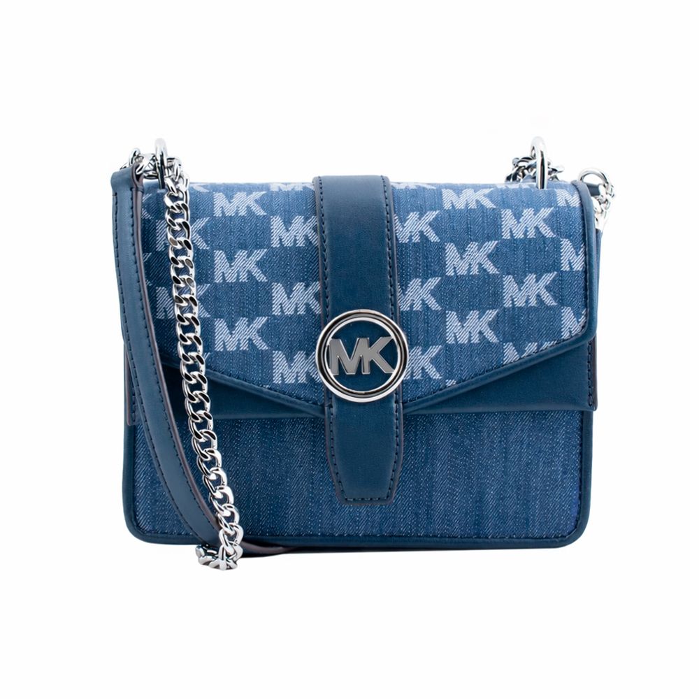 Blue Canvas Crossbody Bag