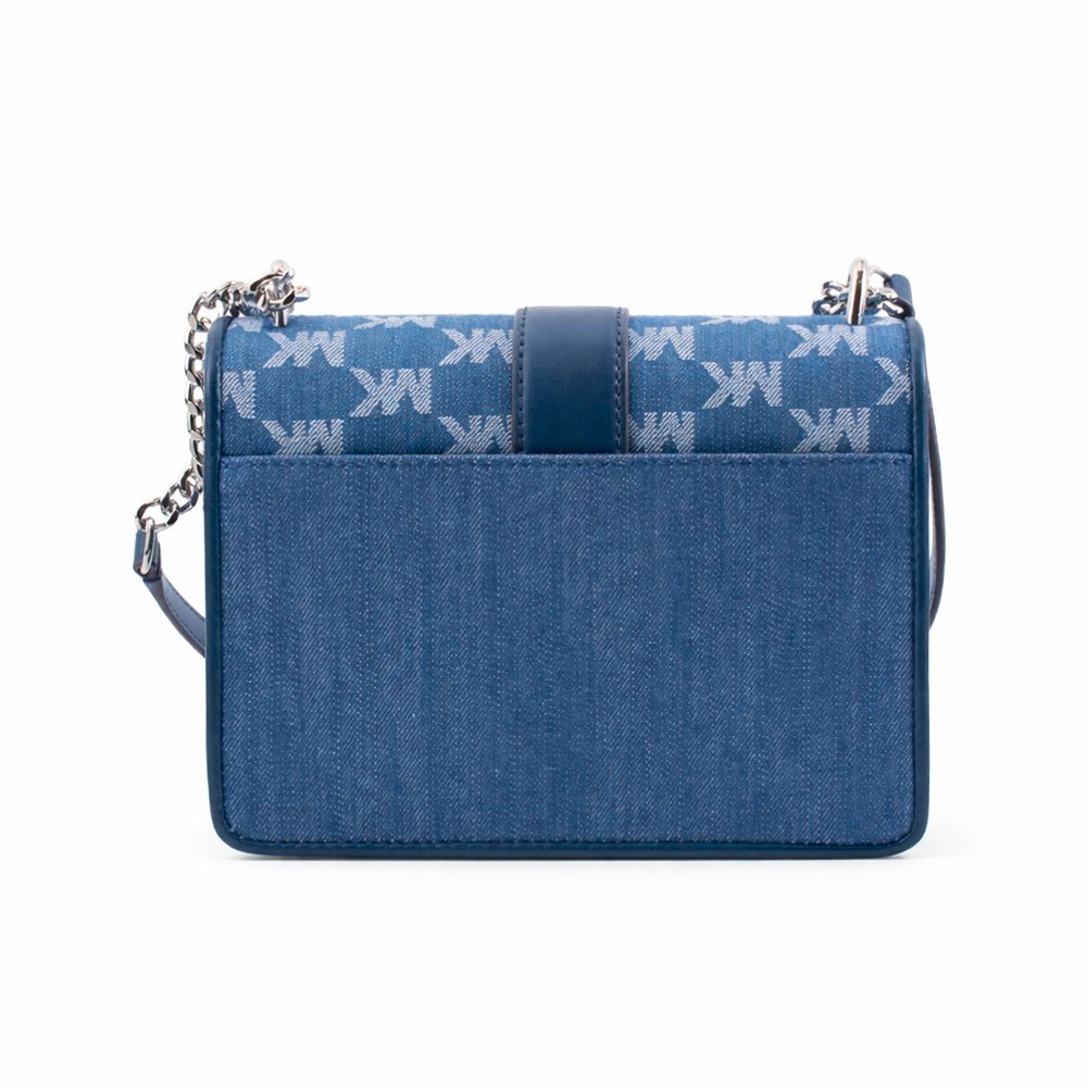 Blue Canvas Crossbody Bag