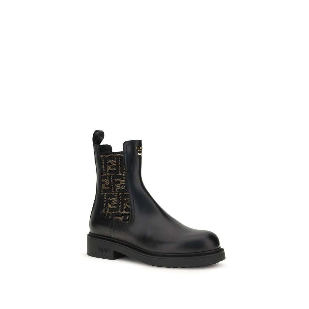 Black Calf Leather Bos Taurus Ankle Boots
