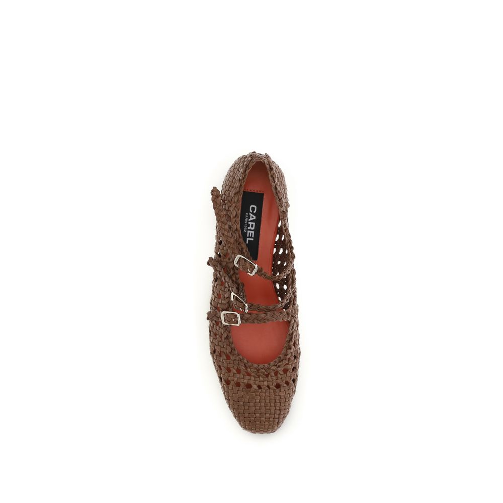 Brown Calf Leather Bos Taurus Ballet Flats