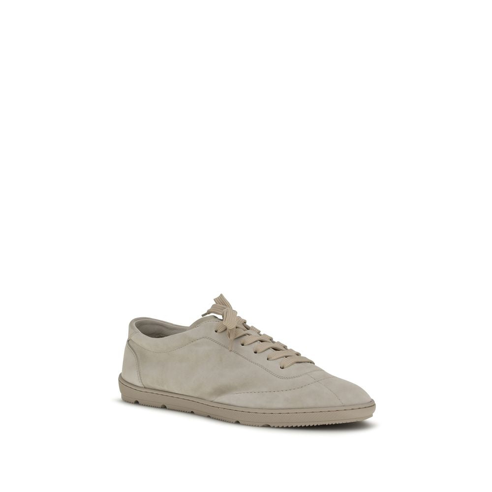 Beige Calf Leather Bos Taurus Low Top Sneakers