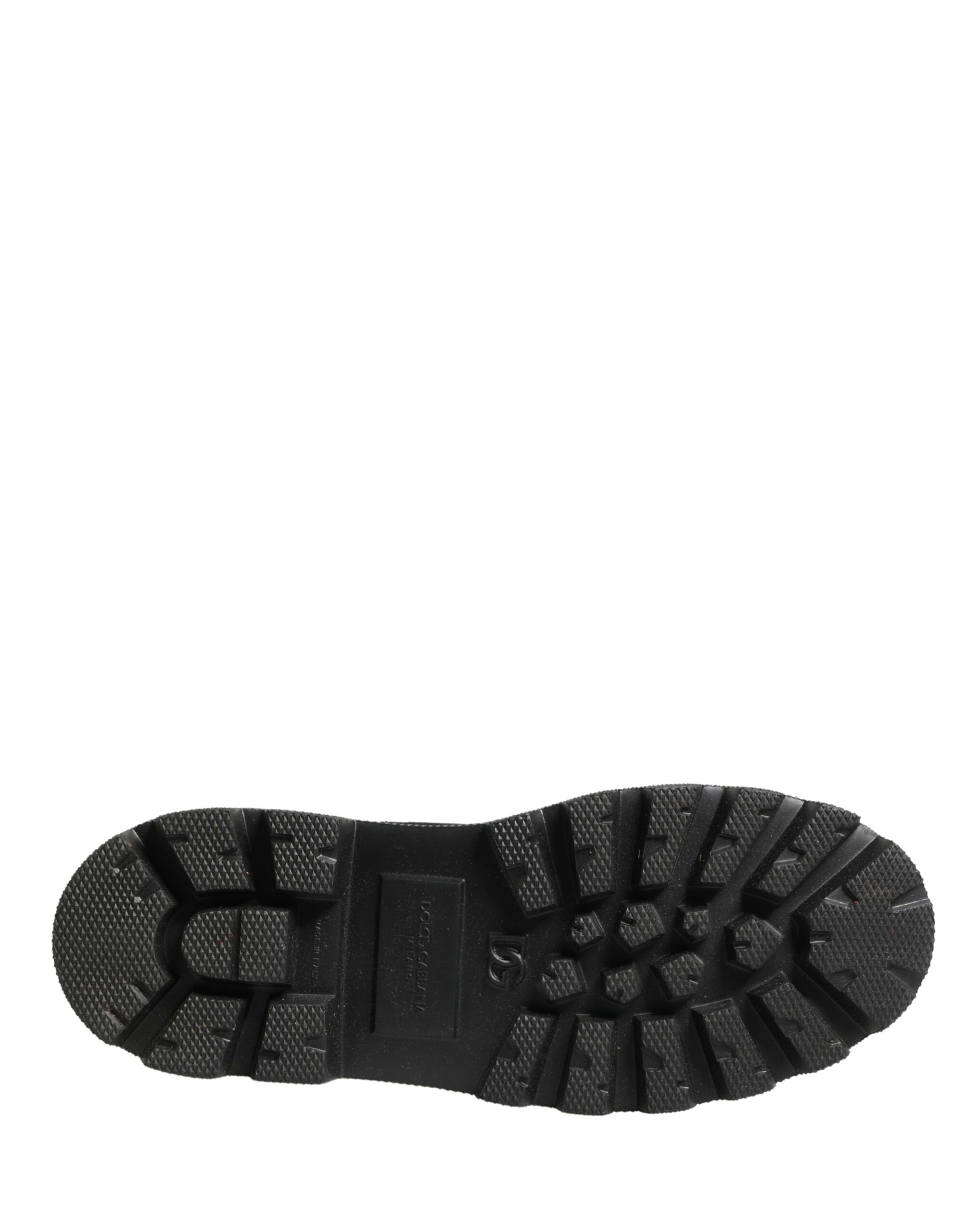 Black Leather Trek Sole Combat Boots Shoes