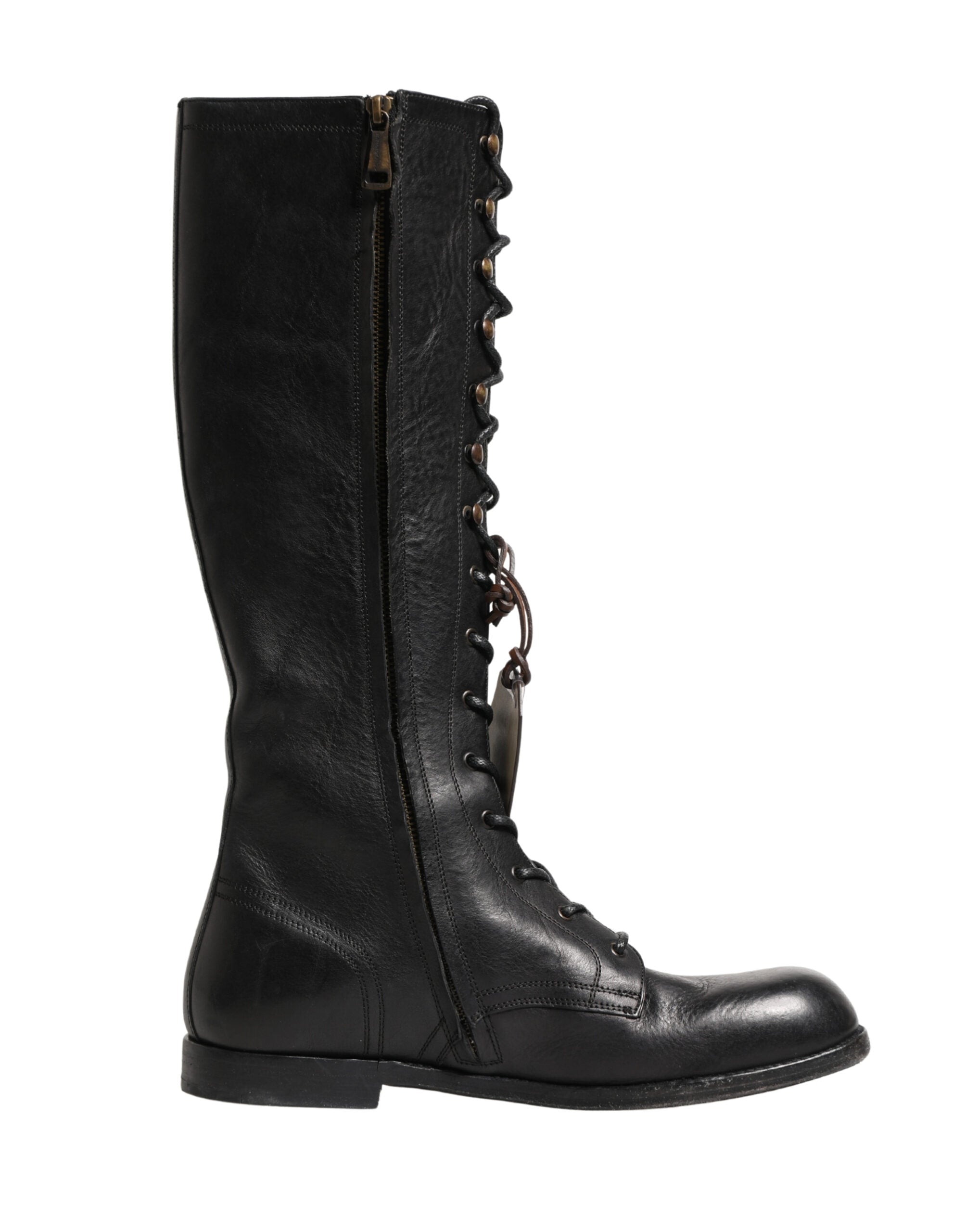 Re-Edition Black Leather Lace Up Boots Shoes
