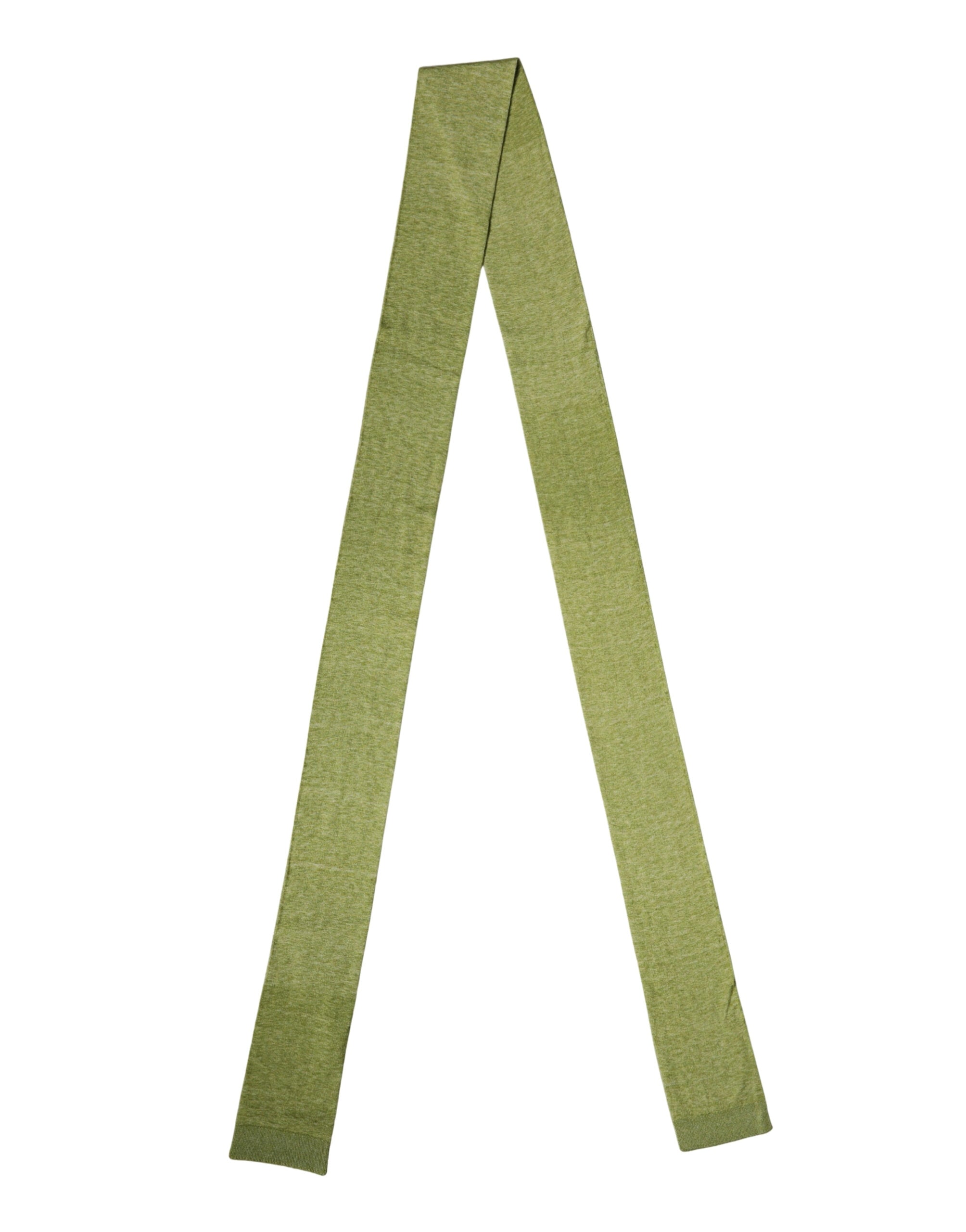 Zelený kašmírový pletený šátek na krk 280cm x 11cm pánský šál