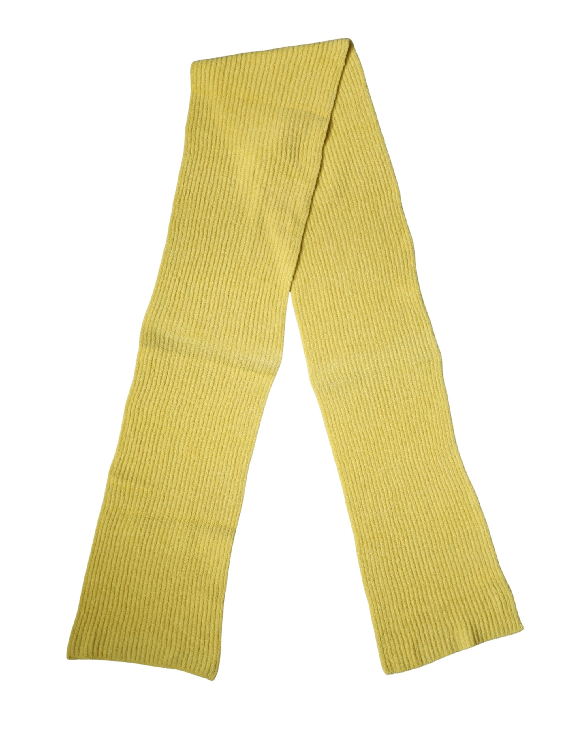 Yellow Cotton Knitted Neck Foulard 270cm x 31cm Men Scarf