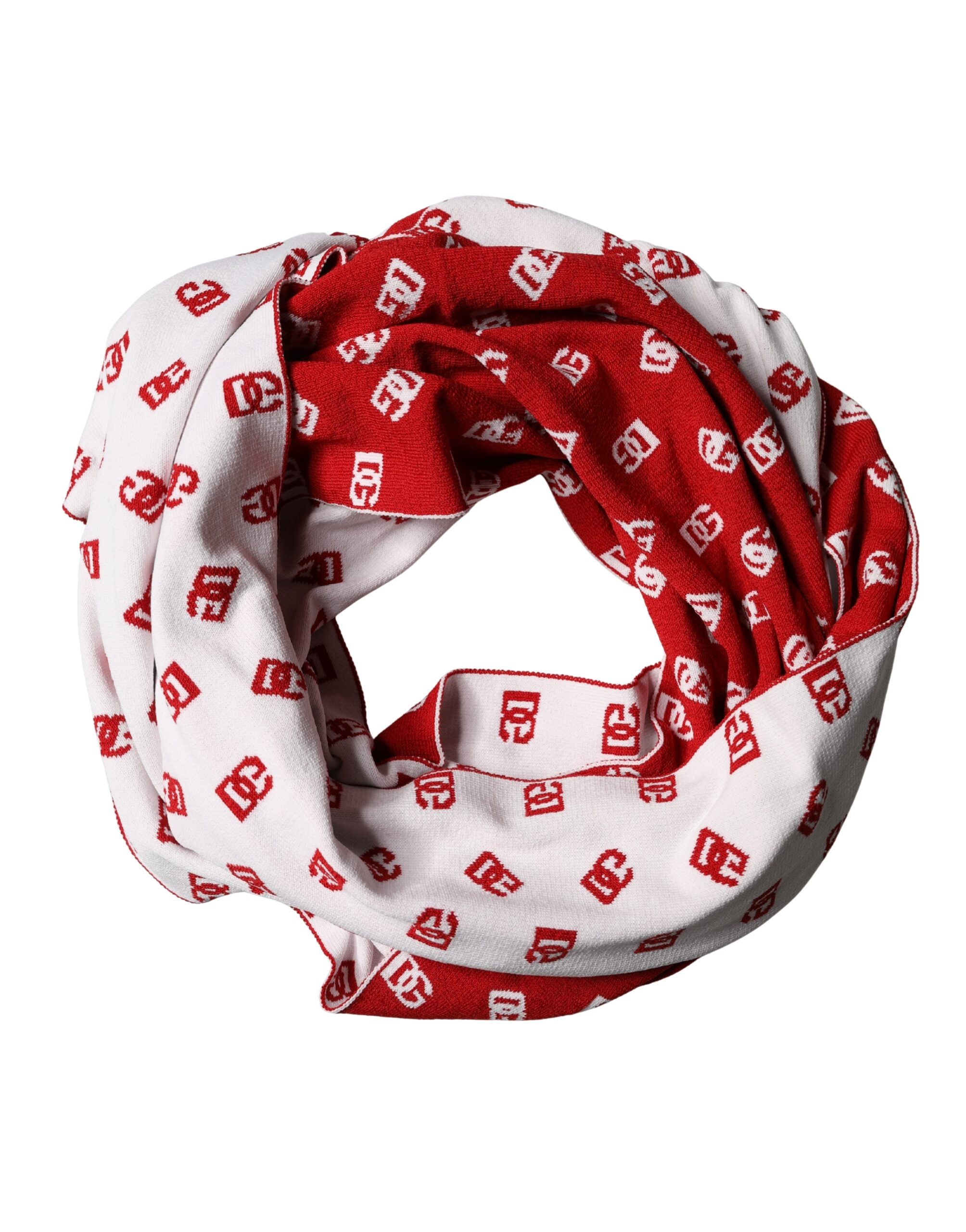 Červený bílý šátek s potiskem loga 201 cm x 40,5 cm Pánská šála