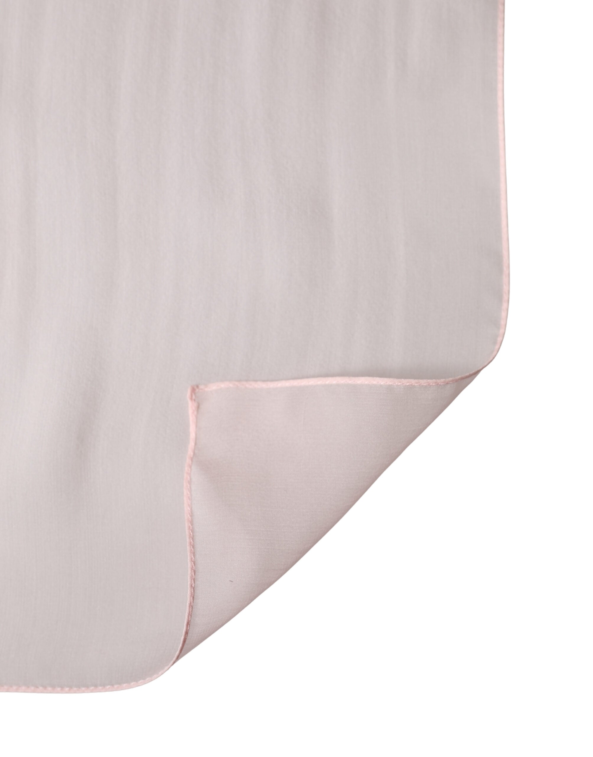 Světle růžový hedvábný nákrčník/foulard 91,5 cm x 88 cm šátek