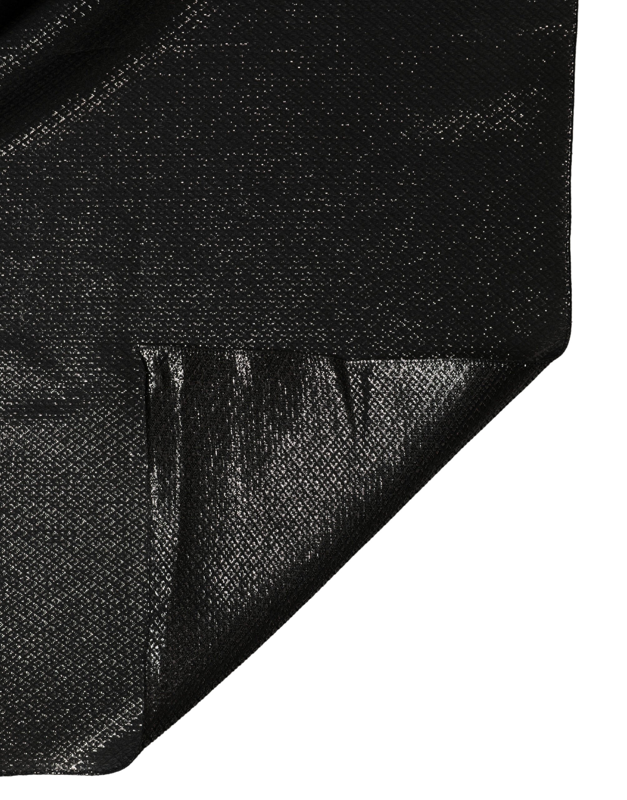 Černý hedvábný hranatý šál Foulard 122cm x 120cm