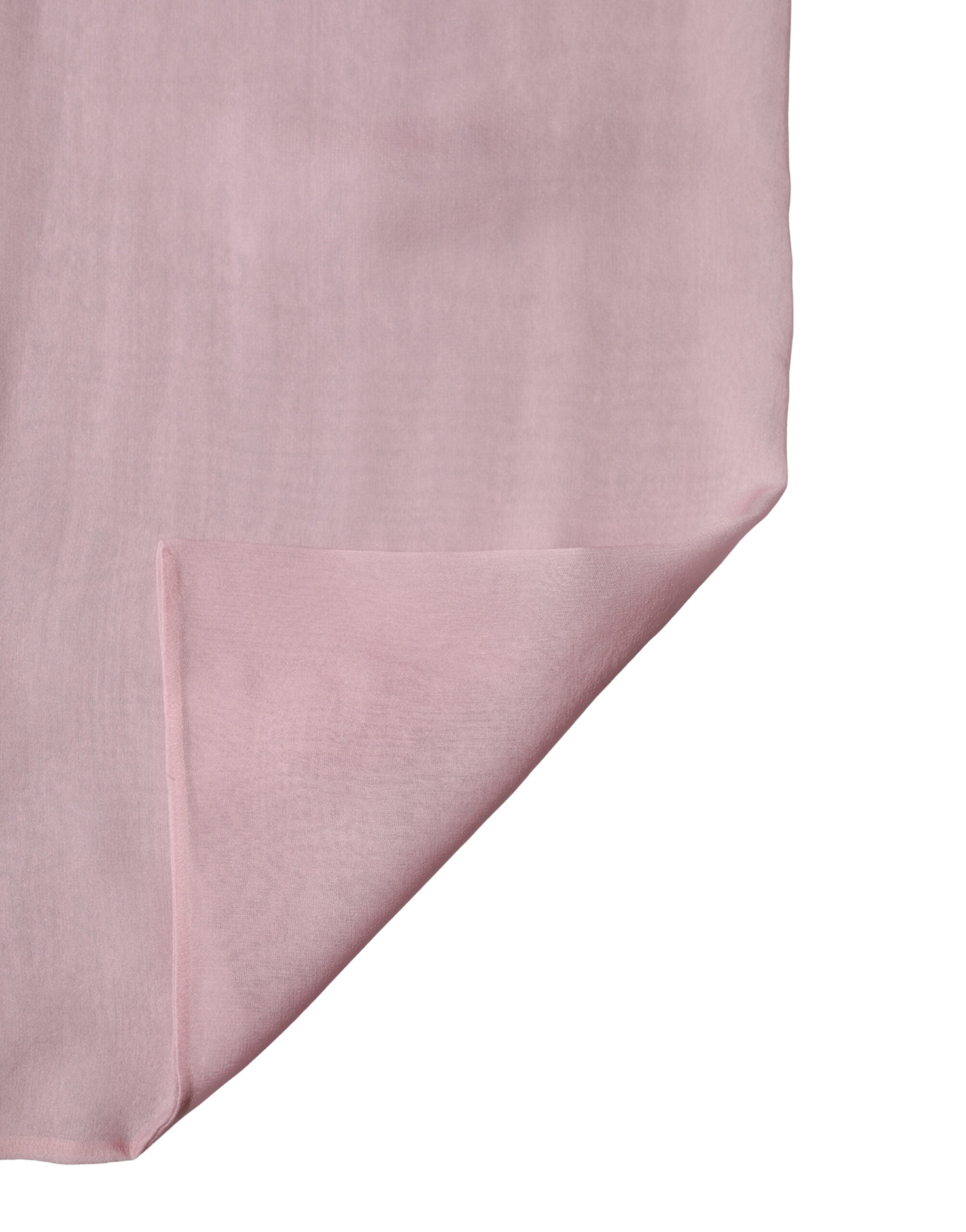 Růžová hedvábná šerpa/zavinovací šála/šátek 291cm x 19cm