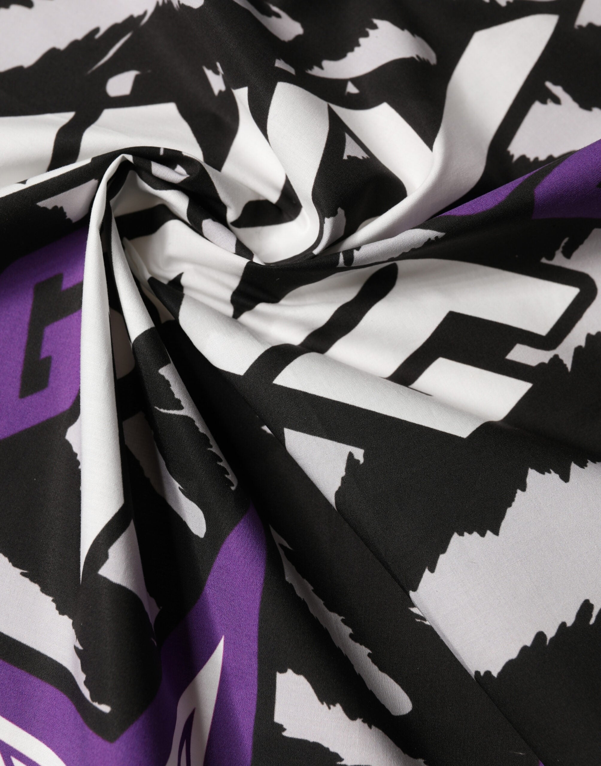 Černý fialový šátek DG King Cotton Foulard 51 cm x 49,5 cm