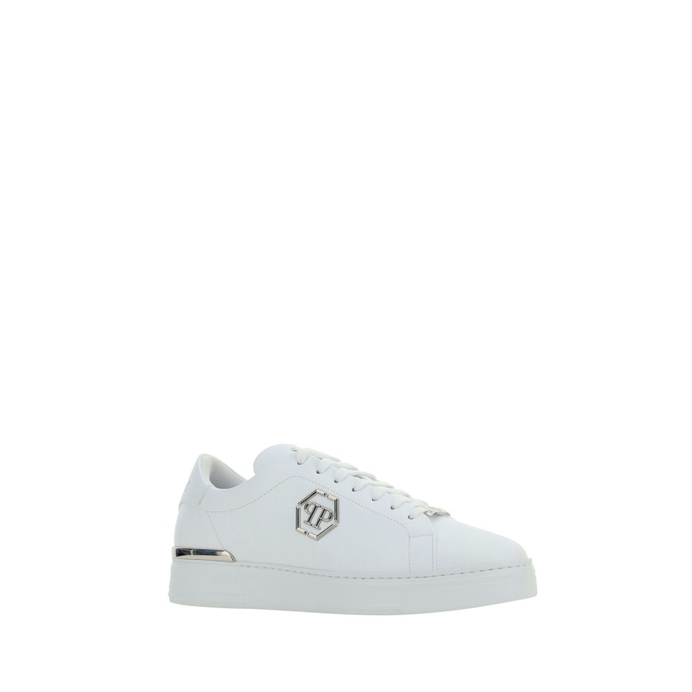 White Calf Leather Bos Taurus Low Top Sneakers