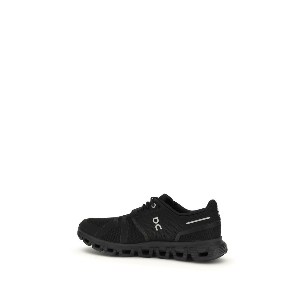 Black Recycled Polyester Athletic Sneakers