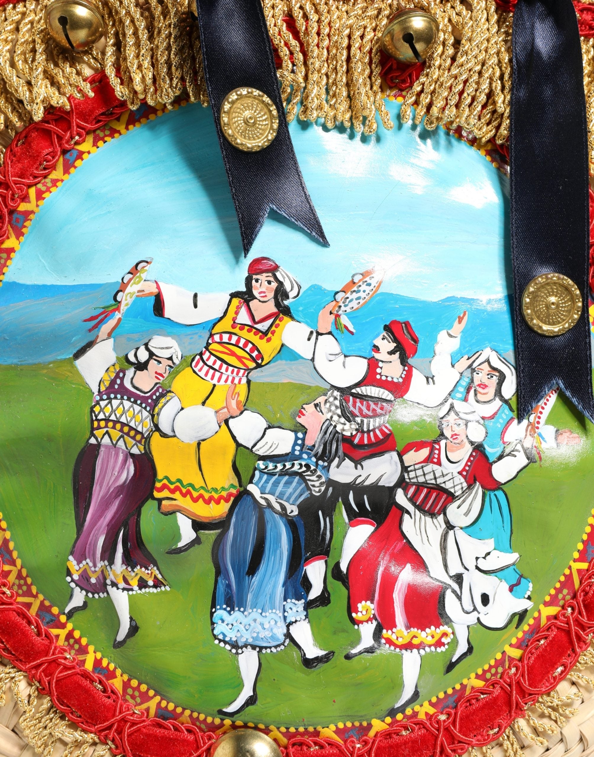 Multicolor Woven Straw Basket Embellished Sicily Bag