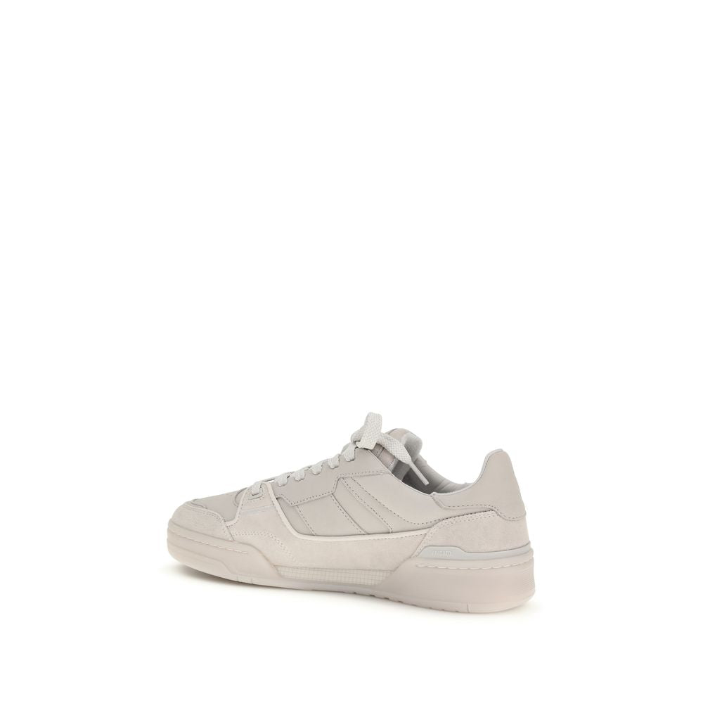 Gray Calf Leather Bos Taurus Low Top Sneakers