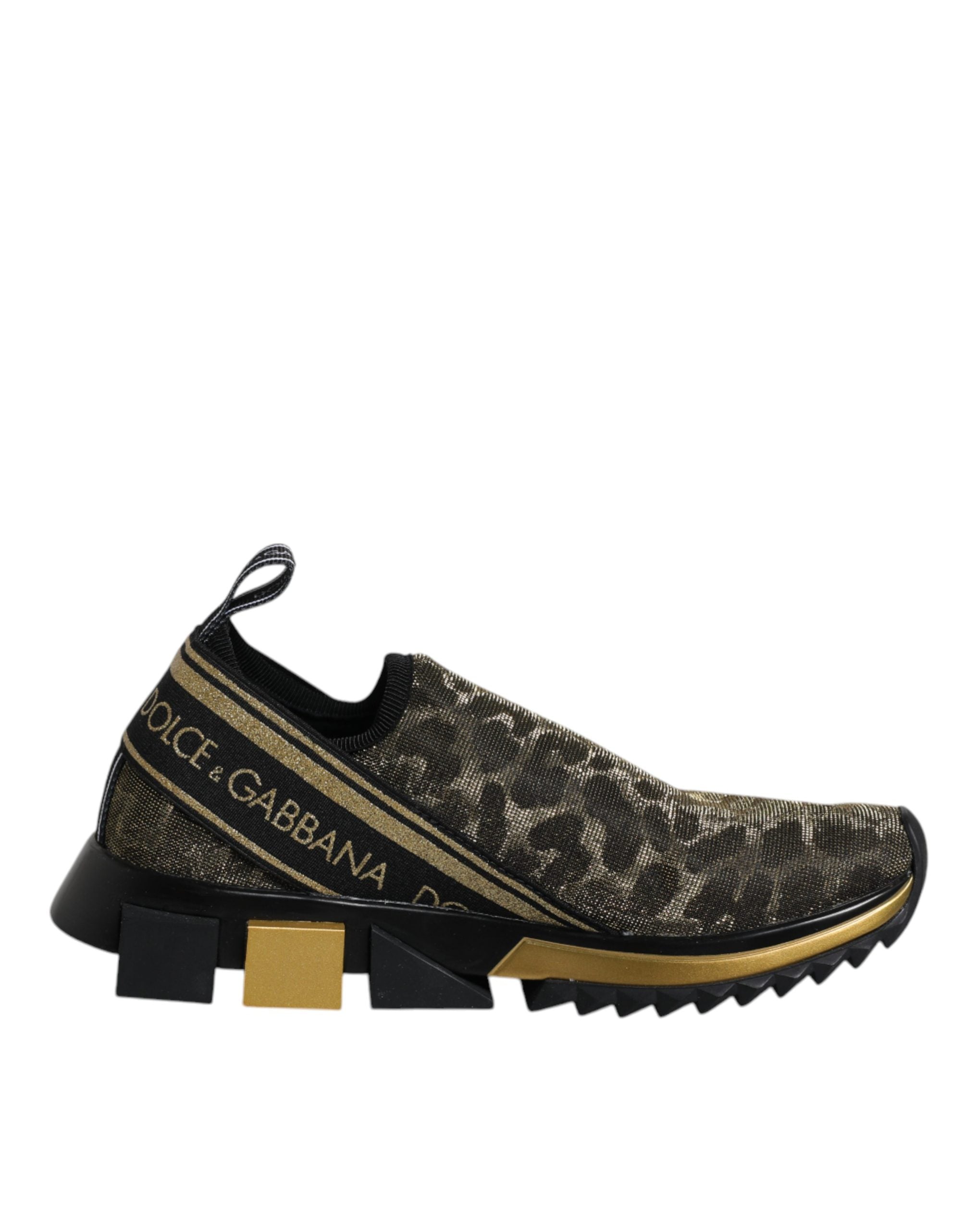 Zlaté třpytivé tenisky Sorrento se leopardím vzorem