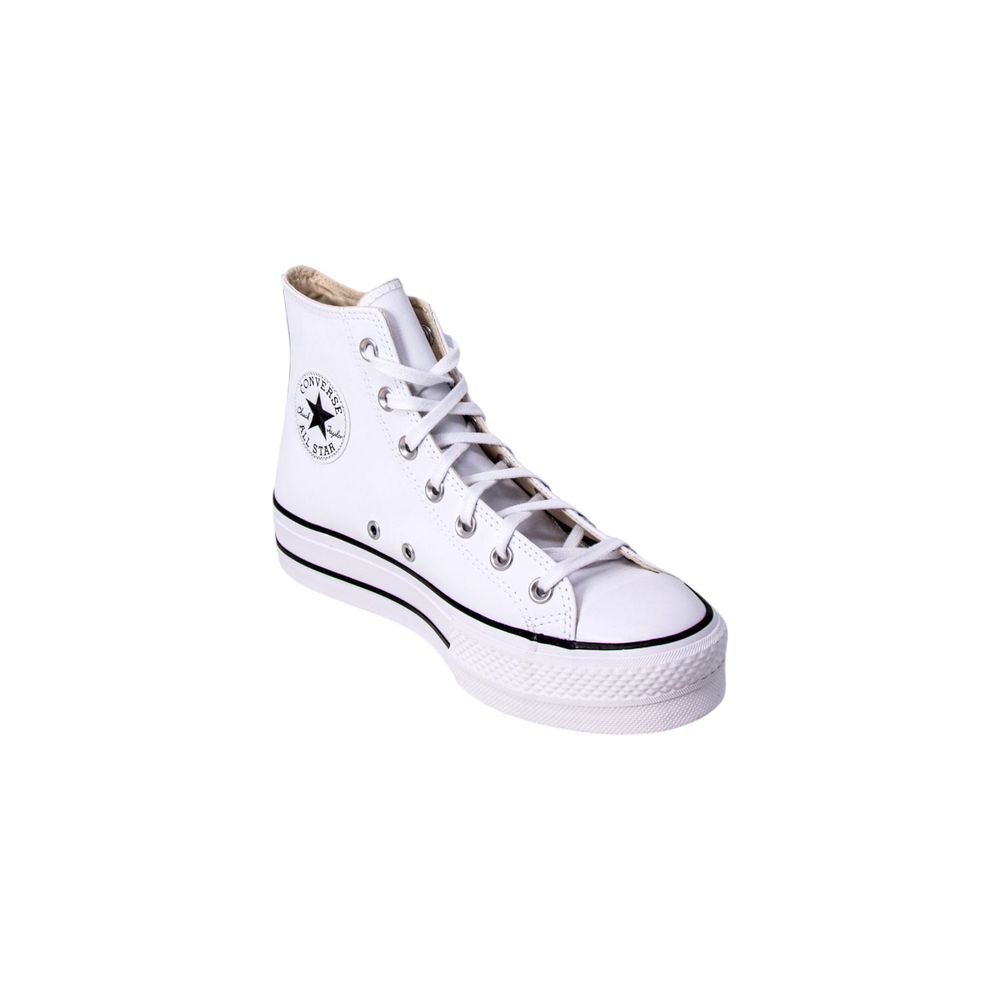 White Polyethylene Platform Sneakers