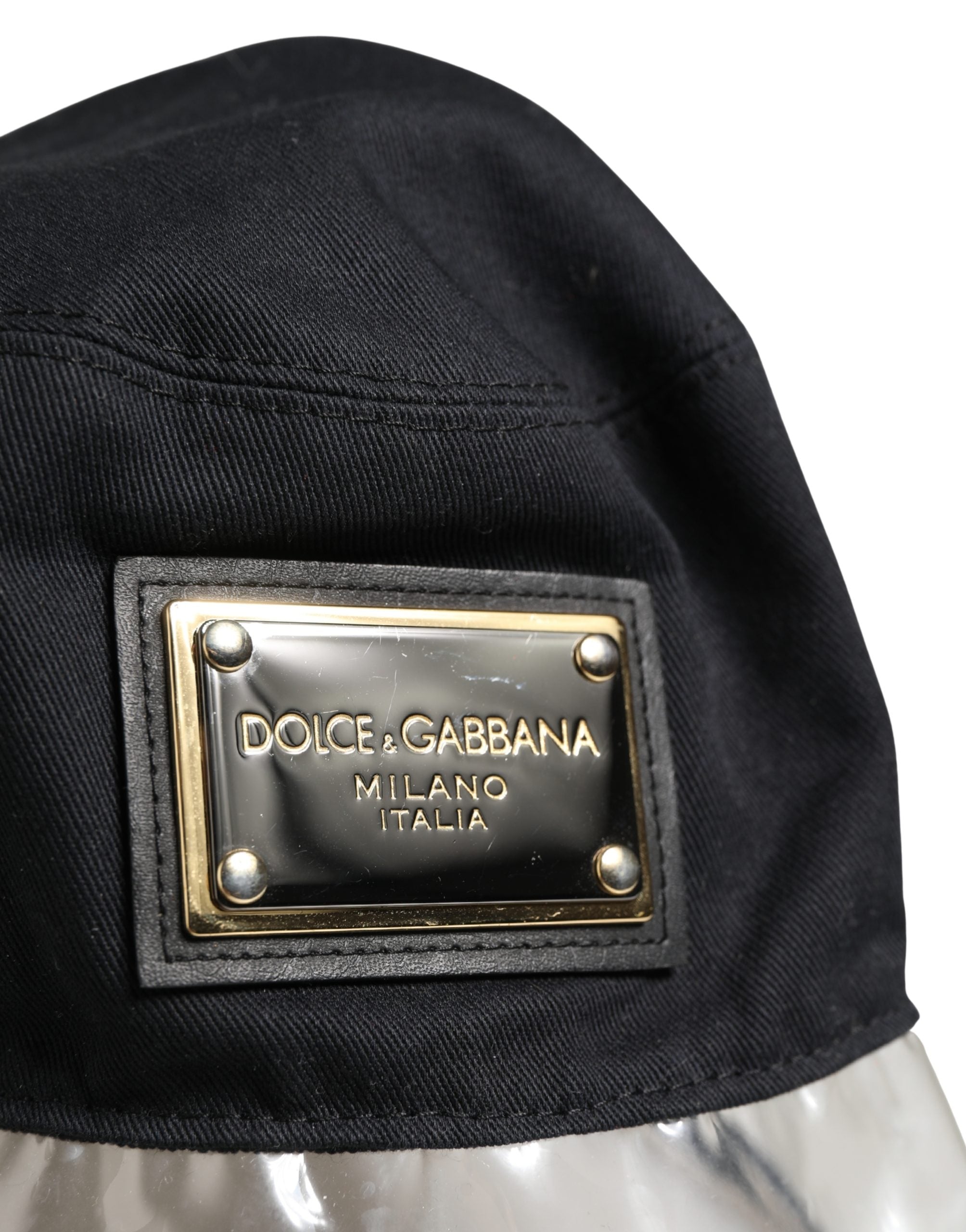 Black Cotton Plastic Fisherman Bucket Capello Hat