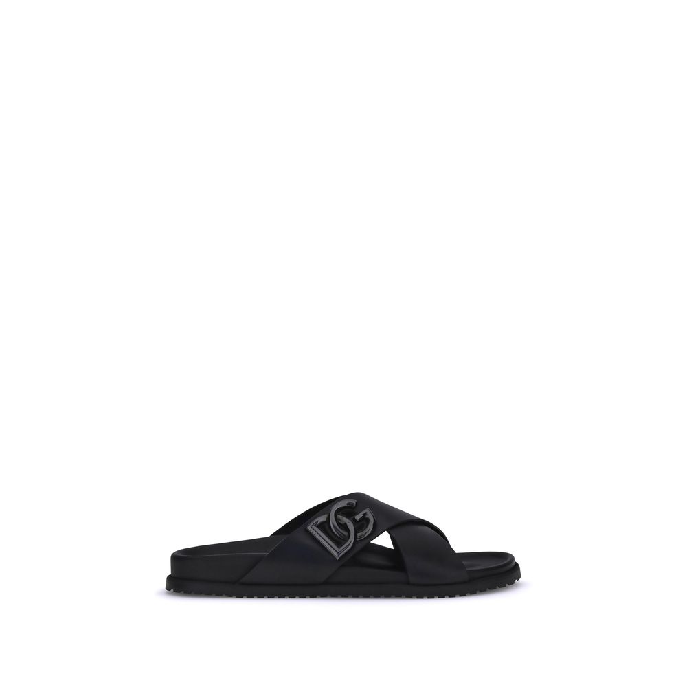 Black Calf Leather Bos Taurus Sandals