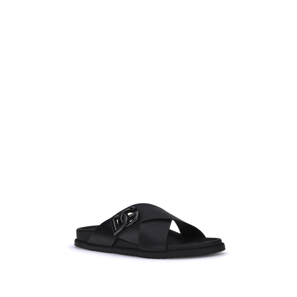 Black Calf Leather Bos Taurus Sandals