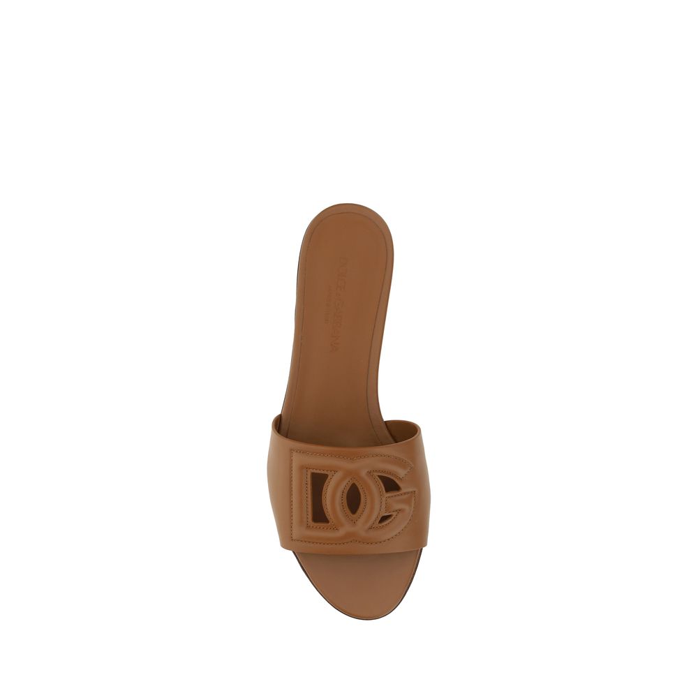 Brown Calf Leather Bos Taurus Flat Sandals