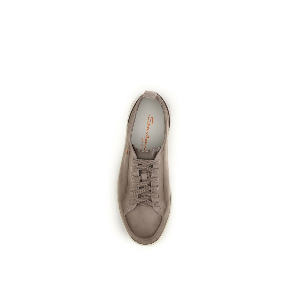 Beige Calf Leather Bos Taurus Low Top Sneakers