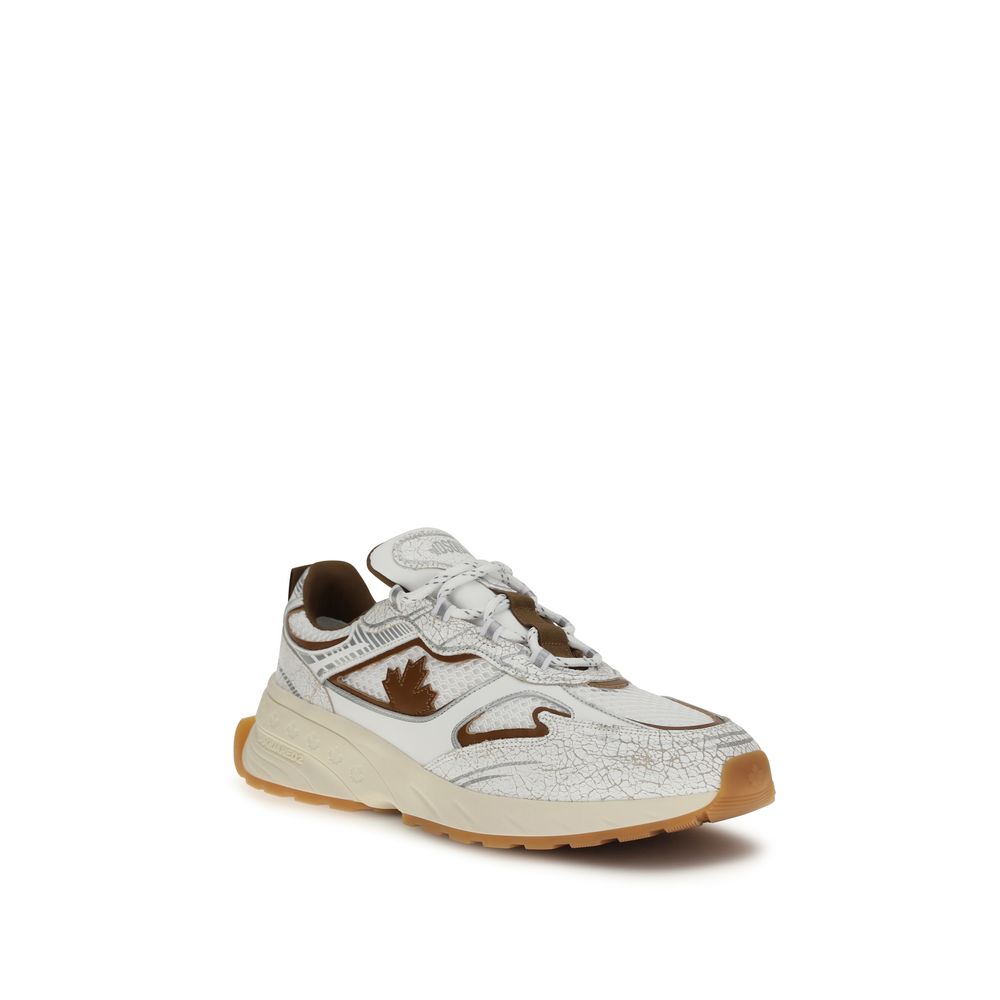 White Calf Leather Bos Taurus Athletic Sneakers